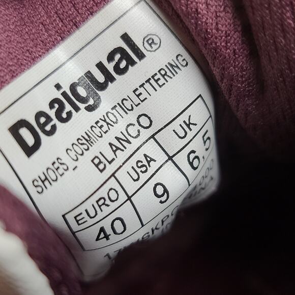 Desigual Cosmic Exotic Blanco Embellished White Blue Red Sneakers Shoes 9 - Picture 6 of 6